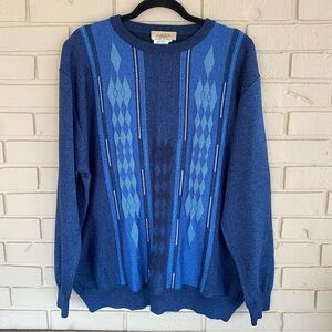 Montechairo Sweater Made In Italy Coogi Style Men’s XXL Wool Academia Preppy